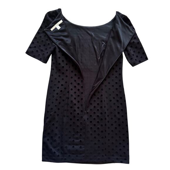 Lauren Conrad Dress Women's Sz 4 jacquard velvet dot Cocktail Short Sleeve Party - Picture 11 of 11